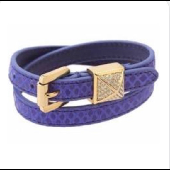 Michael Kors Leather Double Wrap Pyramid Bracelet - Picture 4 of 4